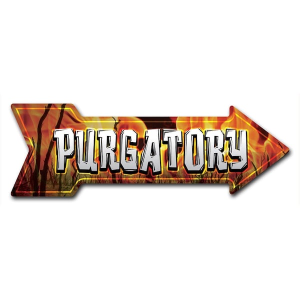 Purgatory Arrow Decal Funny Home Decor 36in Wide